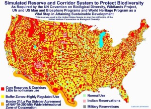 The red areas are targeted for human depopulation.