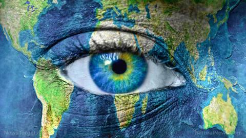 planet earth blue helmet eye