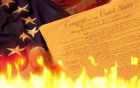 constitution burning flag
