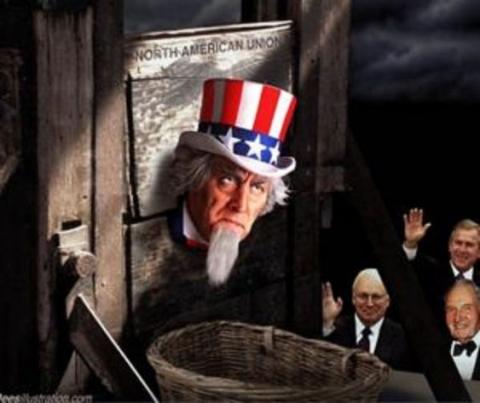 uncle sam in guillotine